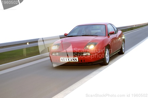 Image of Isolated tuning cars racing on highway 