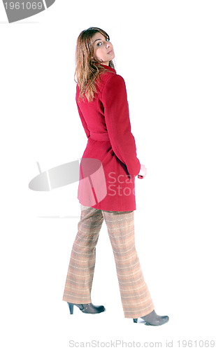 Image of Portrait of a beautiful woman wearing winter coat