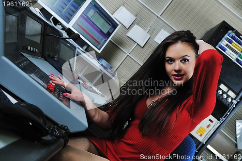 Image of woman music studio