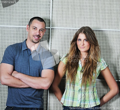 Image of happy young couple indoor