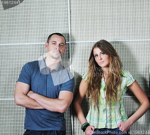 Image of happy young couple indoor