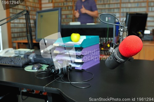 Image of radio station microphone