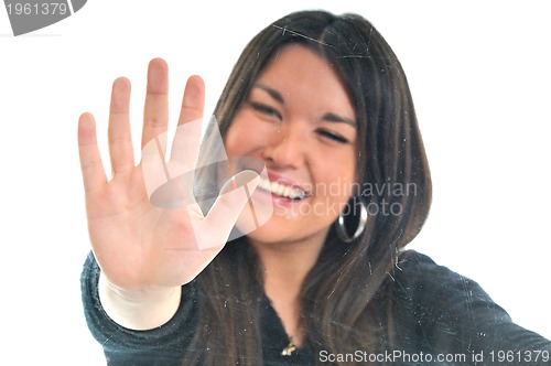 Image of woman hand screeen