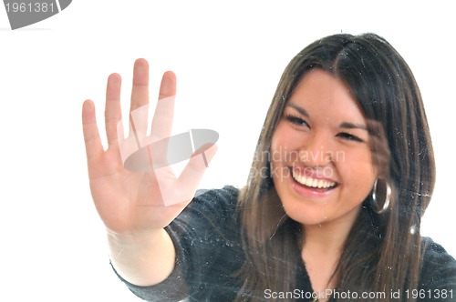 Image of woman hand screeen