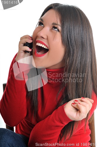 Image of young woman talk on cellphone