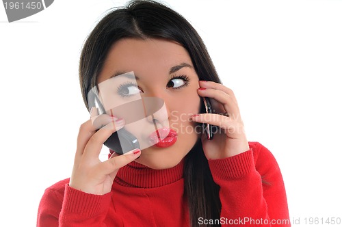 Image of young woman talk on cellphone