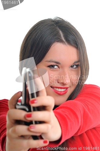 Image of young woman talk on cellphone