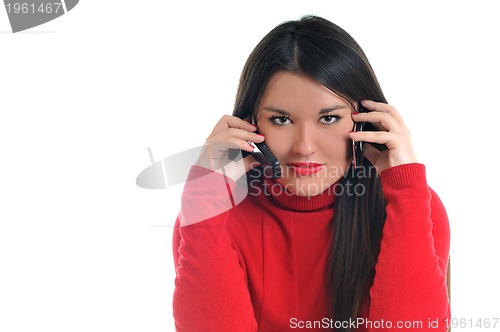 Image of young woman talk on cellphone