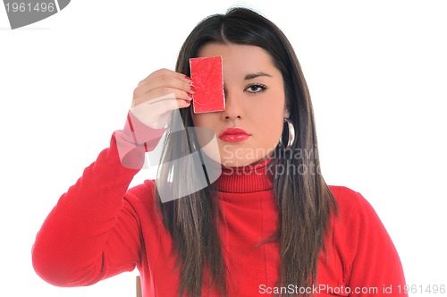 Image of woman hand screeen