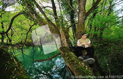 Image of man relaxing outdoor