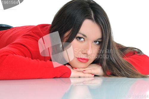 Image of woman face reflection