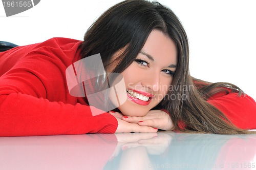 Image of woman face reflection