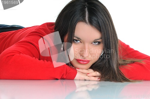 Image of woman face reflection