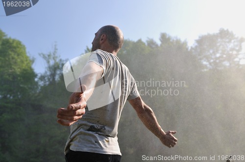 Image of man waterfall