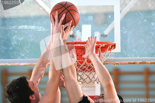 Image of basketball duel