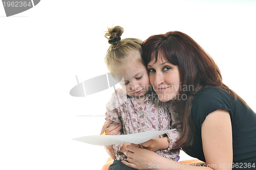 Image of mother and littler girl isolated