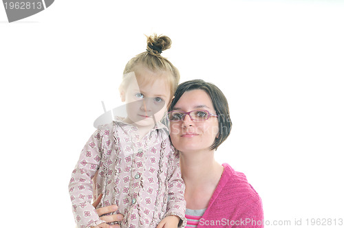 Image of mother and littler girl isolated