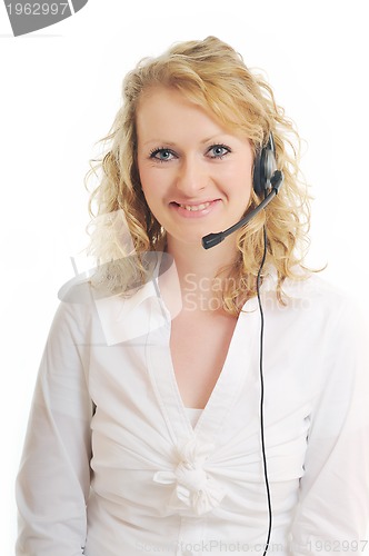 Image of business woman headset