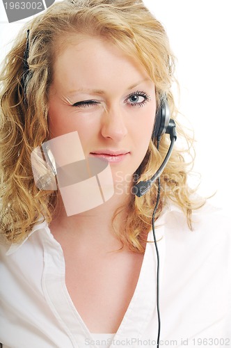 Image of business woman headset