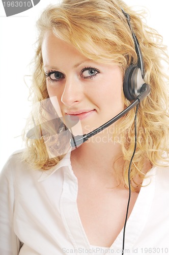 Image of business woman headset