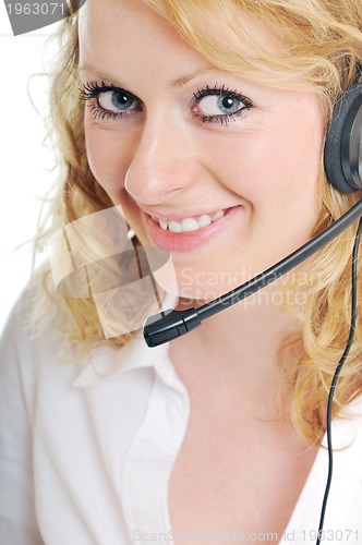 Image of business woman headset