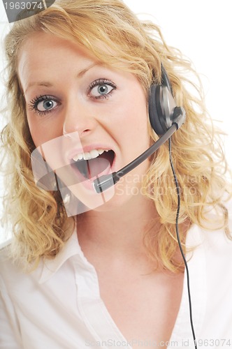 Image of business woman headset