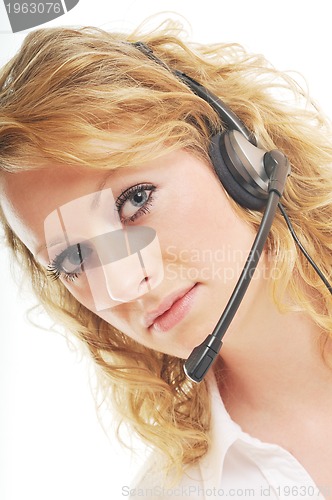 Image of business woman headset