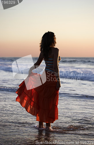 Image of holding the skirt