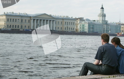Image of couple and neva river