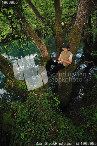 Image of man relaxing outdoor