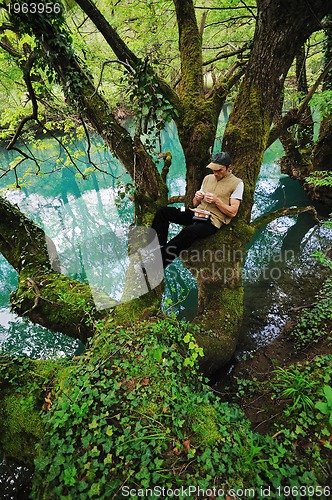 Image of man relaxing outdoor