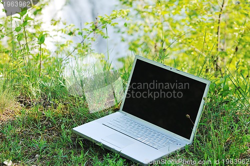 Image of laptop outdoor