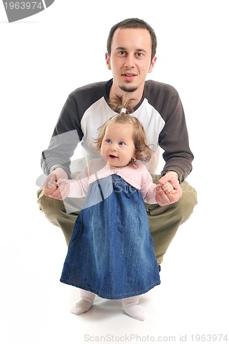 Image of father baby isolated