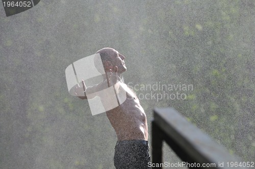 Image of man waterfall