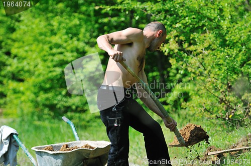 Image of man garden work