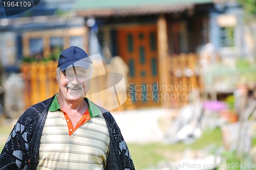 Image of happy senior man outdoor