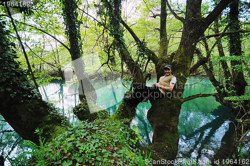 Image of man relaxing outdoor