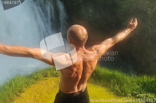 Image of man waterfall