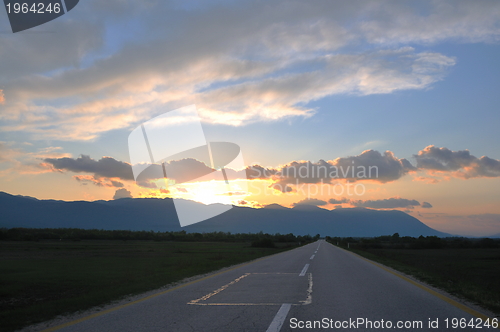 Image of beautiful sunset in nature