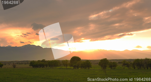 Image of beautiful sunset in nature