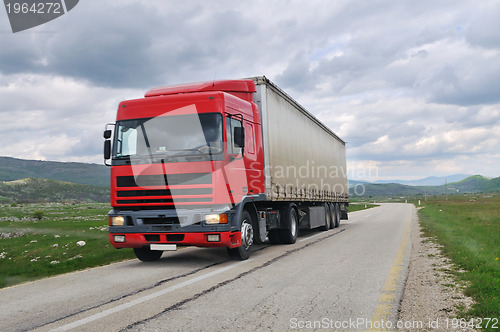 Image of big delivery truck on road