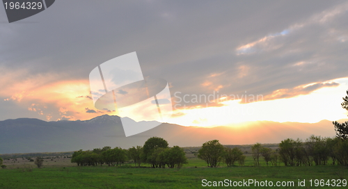 Image of beautiful sunset in nature