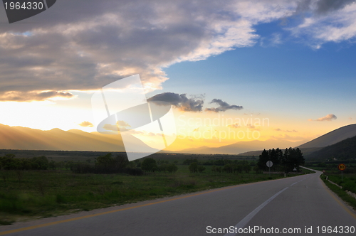 Image of beautiful sunset in nature