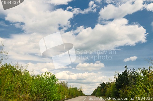 Image of countryroad adventure with beautiful sunset