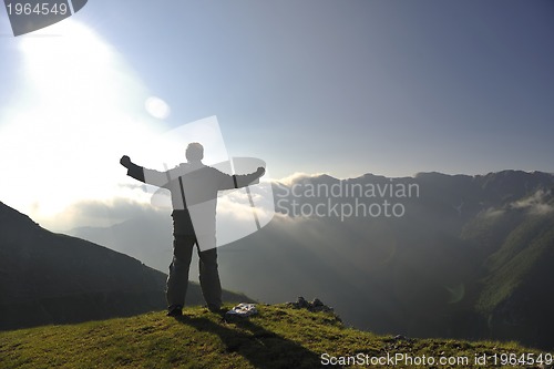 Image of fresh sunrise at mountain 