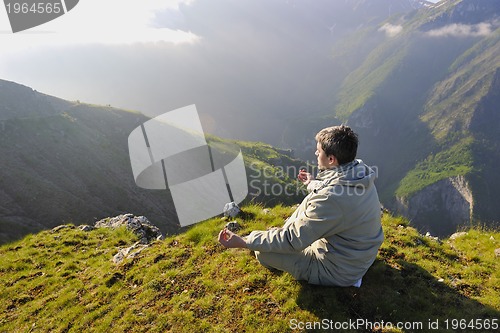 Image of fresh sunrise at mountain 