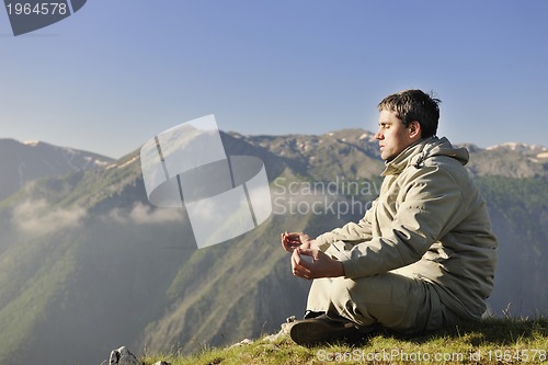 Image of fresh sunrise at mountain 