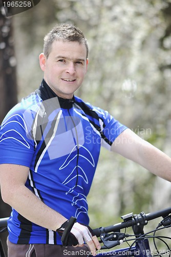 Image of bicyclist portrait during break