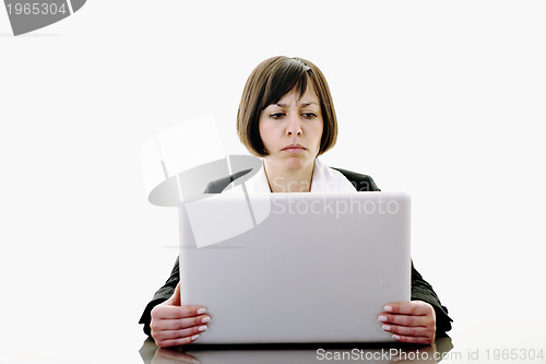 Image of business woman working on laptop