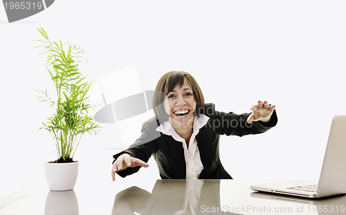 Image of business woman working on laptop